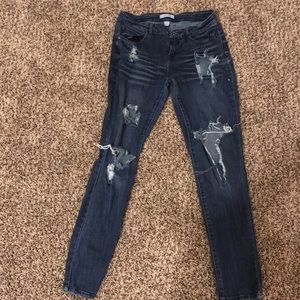 Ripped blue jeans